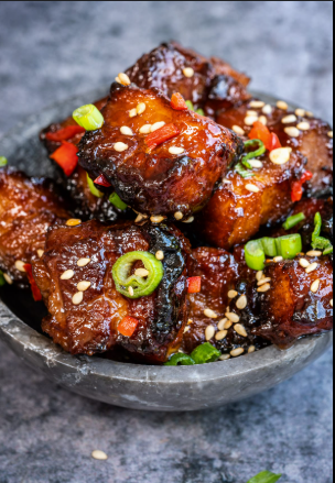 Pork belly bites BBQ